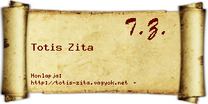 Totis Zita névjegykártya